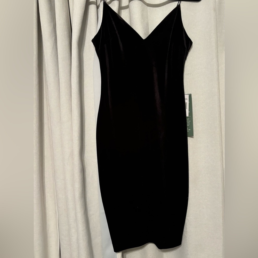 V-neck Black Dress